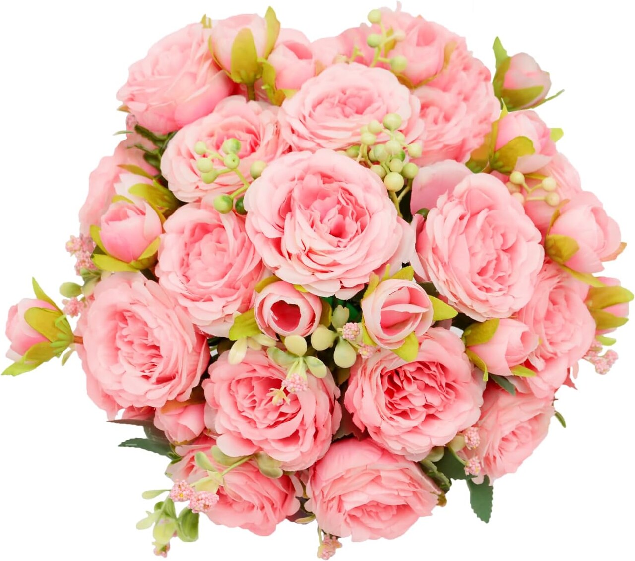 2-Pack Pink Artificial Peonies – Silk Flower Bouquets for DIY Wedding, Bridal, Home Decor, Centerpieces & Special Occasions